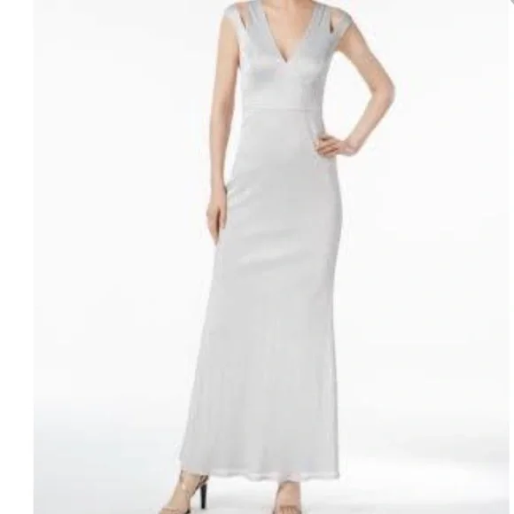 Calvin Klein | Dresses | Silver Calvin Klein Gown | Poshmark